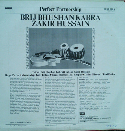 Perfect Partnership: Guitar & Tabla - Brij Bhushan Kabra, Zakir Hussain ‎(1978)